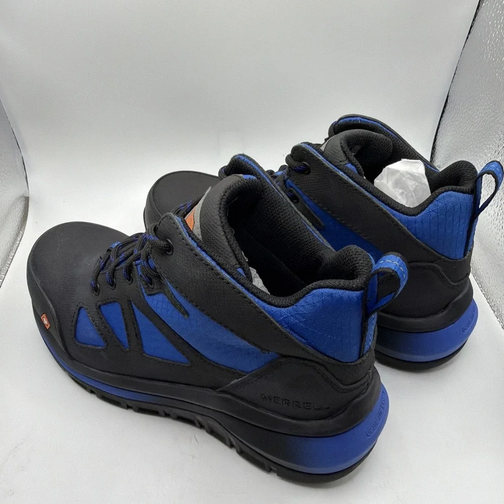 Merrell‎ Day One Safety Speed Work Boots, Black/Blue, Men's 4.5 M. New